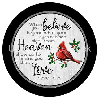 VINYL DECAL | HEAVEN | LOVE NEVER DIES | CARDINAL | WINTER | CHRISTMAS