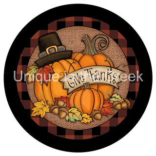 VINYL DECAL | GIVE THANKS | PUMPKIN | HARVEST | AUTUMN | FALL