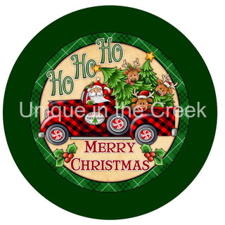 VINYL DECAL | HO HO HO | MERRY CHRISTMAS | TREE TRUCK | CHECK | CHRISTMAS