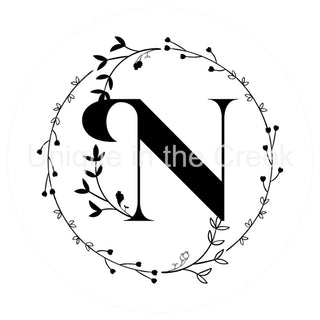 VINYL DECAL | MONOGRAM | LETTER N | EVERYDAY