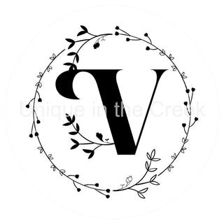 AUTOCOLLANT VINYLE | MONOGRAMME | LETTRE V | TOUS LES JOURS