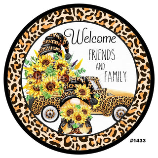 VINYL DECAL | WELCOME FRIENDS AND FAMILY | GNOMES | CHEETAH | SUMMER | SUNFLOWER