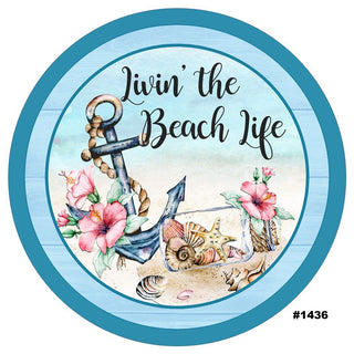 Vinyl Decal | LIVING THE BEACH LIFE | ANCHOR | SUMMER | WELCOME