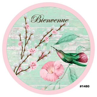 Décalcomanie vinyle | BIENVENUE | COlibris | FRANÇAIS | ÉTÉ | PRINTEMPS