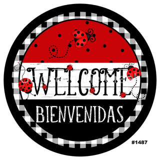 VINYL DECAL | WELCOME BIENVENIDAS | LADYBUG | SPANISH | SUMMER | SPRING