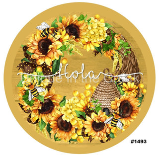 Décalcomanie vinyle | HOLA | TOURNESOLS | ESPAGNOL | ÉTÉ | PRINTEMPS