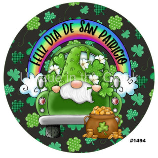 VINYL DECAL | FELIZ DIA SAN PATRICIO  | GNOME | TRUCK | SPANISH | SPRING