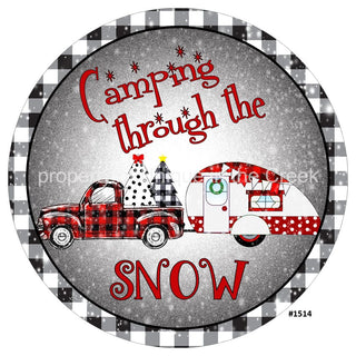 Vinyl Decal | Camping Through Snow | Camper / Truck | Winter | Christmas