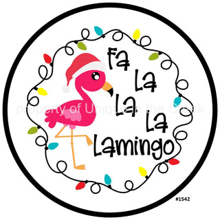 Vinyl Decal | Fa La La La | Flamingo | Christmas Lights | Christmas