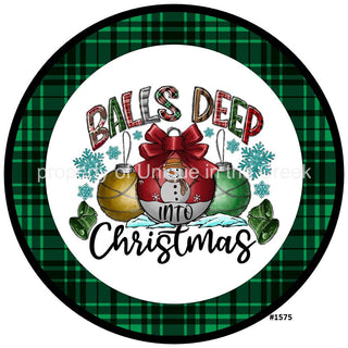 Vinyl Decal | Balls Deep | Snowman | Ornaments | Check | Winter | Christmas