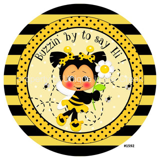 VINYL DECAL | BUZZIN BY TO SAY HI  | BEES | SPRING | SUMMER