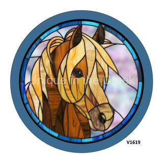 AUTOCOLLANT VINYLE | CHEVAL | ASPECT VITRAIL | TOUS LES JOURS | ANIMAUX DOMESTIQUES