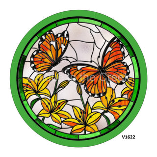 VINYL DECAL | BUTTERFLY / FLORALS | STAINED GLASS LOOK | SPRING | EVERYDAY