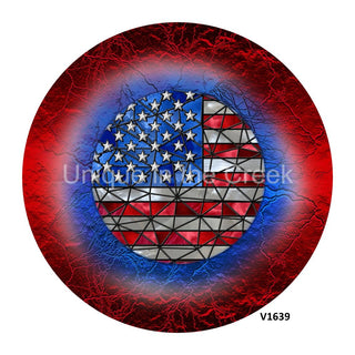 VINYL DECAL | STARS / STRIPES | RED/WHITE/BLUE | STAINED GLASS LOOK | PATRIOTIC USA