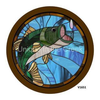 VINYL DECAL | BASS FISH / FISH HOOK | STAINED GLASS LOOK | EVERYDAY