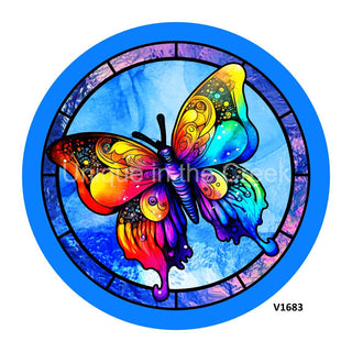 VINYL DECAL | RAINBOW BUTTERFLY | STAINED GLASS LOOK | EVERYDAY | SPRING | SUMMER