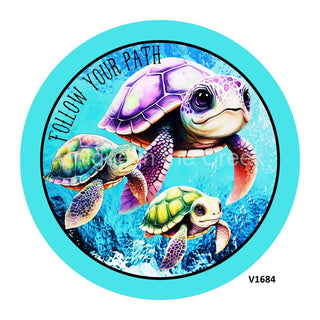 AUTOCOLLANT VINYLE | TORTUES / OCÉAN | SUIVEZ VOTRE CHEMIN | OCÉAN | TOUS LES JOURS