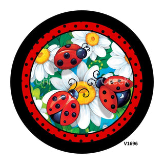 VINYL DECAL | LADYBUGS | FLOWERS | SPRING | EVERYDAY