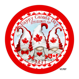 AUTOCOLLANT VINYLE | BONNE FÊTE DU CANADA | GNOMES / FEUILLE D'ÉRABLE | PATRIOTIQUE | CANADA