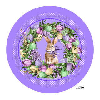 VINYL DECAL | BUNNY RABBIT | COLORED EGGS | FLORAL / GREENERY | EASTER | SPRING