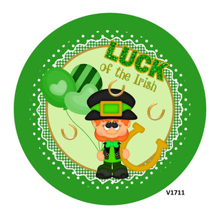 VINYL DECAL | LUCK OF THE IRISH | LEPRECHAUN / HORSESHOES | ST PATRICKS DAY | HOLIDAYS