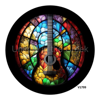 VINYL DECAL | GUITAR | STAINED GLASS | MUSIC