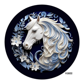 VINYL DECAL | BLUE/WHITE HORSE | 3D