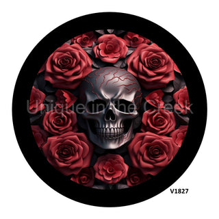 VINYL DECAL | SKULL AND ROSES | 3D | HALLOWEEN