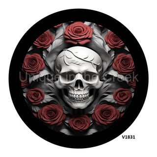 VINYL DECAL | SKULL | HALLOWEEN | ROSES