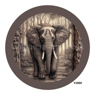 Décalcomanie vinyle | ÉLÉPHANT | SCULPTURE SUR BOIS