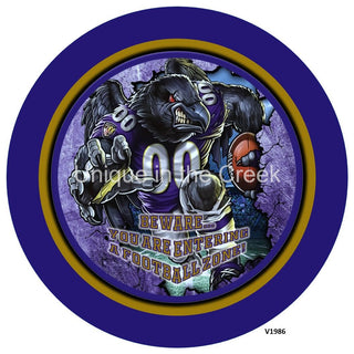 Vinyl Decal | BAL Football | PURPLE/BLACK/GOLD | Beware...you are entering a football zone | Sports