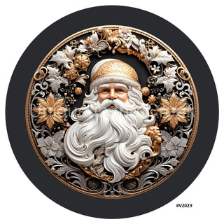 VINYL DECAL | 3D METALLIC | SANTA | GOLD/PEWTER/BLACK | V2029