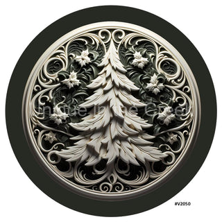 VINYL DECAL | 3D WOOD LOOKING  | TREE | BEIGE/BLACK/PEWTER | V2050