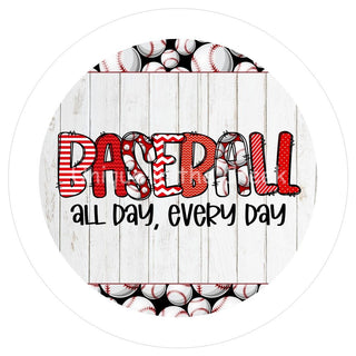 WREATH SIGN | 8" Aluminum Wreath Sign | Baseball | Sports | Everday