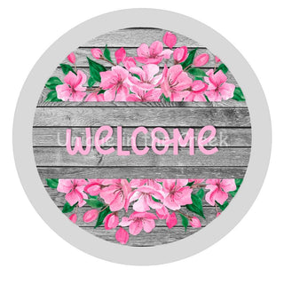 WREATH SIGN | 8" ALUMINUM | WELCOME | FLORAL | EVERYDAY | SPRING | SUMMER