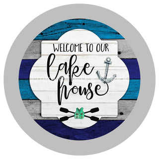 8" ALUMINUM WREATH SIGN | WELCOME | LAKE HOUSE | EVERYDAY