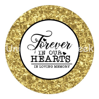 WREATH SIGN | 8" ALUMINUM | FOREVER IN OUR HEARTS | IN LOVING MEMORY | RELIGIOUS