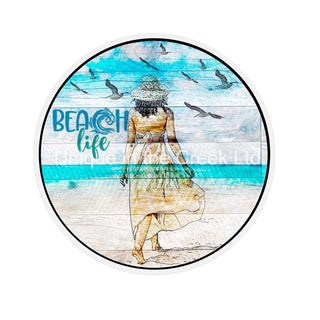 WREATH SIGN | 8" Aluminum Wreath Sign | Beach Life | Rustic | Summer