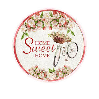 Panneau de couronne en aluminium de 8 pouces | Home Sweet Home | Floral | Vélo | Tous les jours