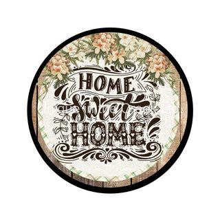 WREATH SIGN | 8" ALUMINUM | HOME SWEET HOME | FLORAL | CHECK | WS1113