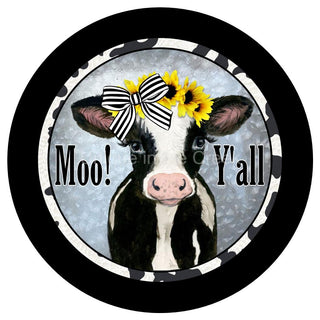 Panneau de couronne en aluminium de 8 pouces | Moo Y'all | Ferme | Vaches | Bienvenue | Tous les jours