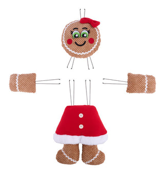 WREATH ACCENT | 4 Pc 21"H Plush Gingerbread Girl Decor Kit | XC635924