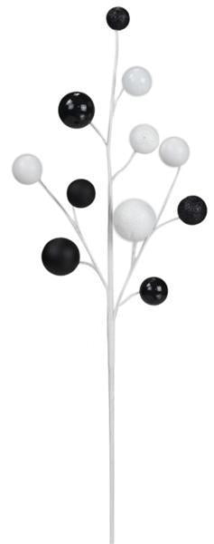 ORNAMENTS | PICK/SPRAY | 24"L Mixed Ball Spray | BLACK/WHITE | ACCESORIES