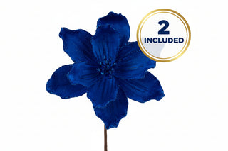 DIY WREATH KIT  | MERRY CHRISTMAS - POINSETTIA | BLUES/SILVER/WHITES | KIT065CB-26CAN