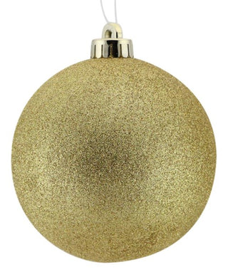 WREATH ACCENT | 80Mm (3.15INCHES) GLITTERED BALL/ORNAMENT | GOLD GLITTER | 12/BOX | XY203308