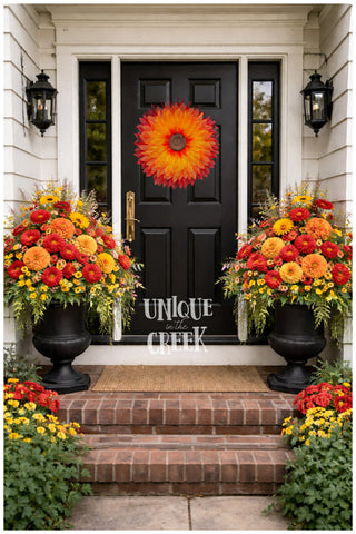 WREATH KIT | SUNRISE FLOWER  | 2 TONE RED/ORANGE/YELLOW | KIT026SF-26CAN