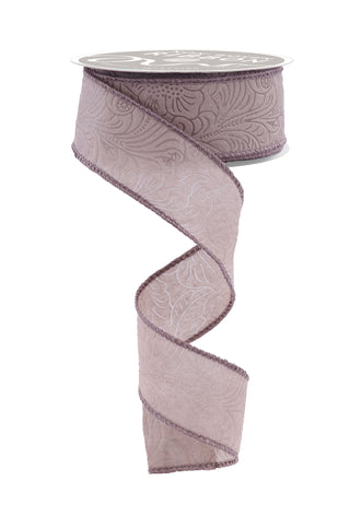 RIBBON | 1.5"X10YD FLORAL/LEAVES | TAUPE | NR1001X9