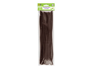 PIPE CLEANERS | 6mm x 30cm | 40 pk | BROWN | CHENILLE STEMS | SUPPLIES | GC024D
