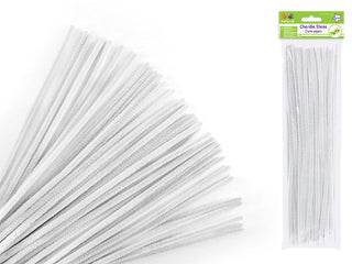 PIPE CLEANERS | 6mm x 30cm | 40 pk | WHITE | CHENILLE STEMS | SUPPLIES | GC024N