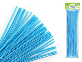 Cure-pipes | 6 mm x 30 cm | paquet de 40 | Bleu clair | Tiges de chenille | Fournitures